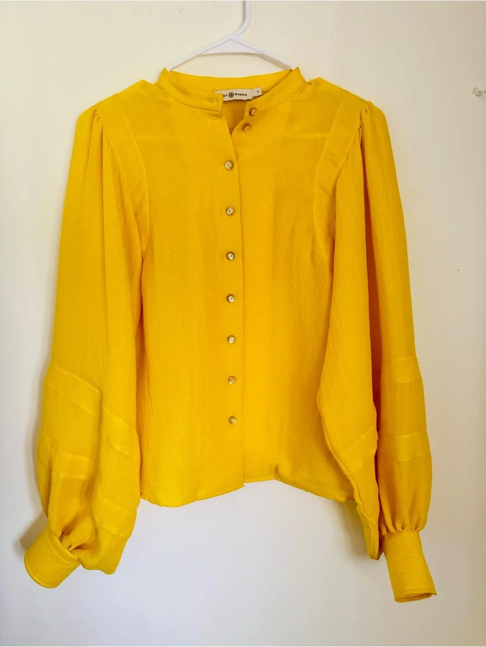 Tory Burch Vibrant Sunflower Yellow Blouse, Size 2